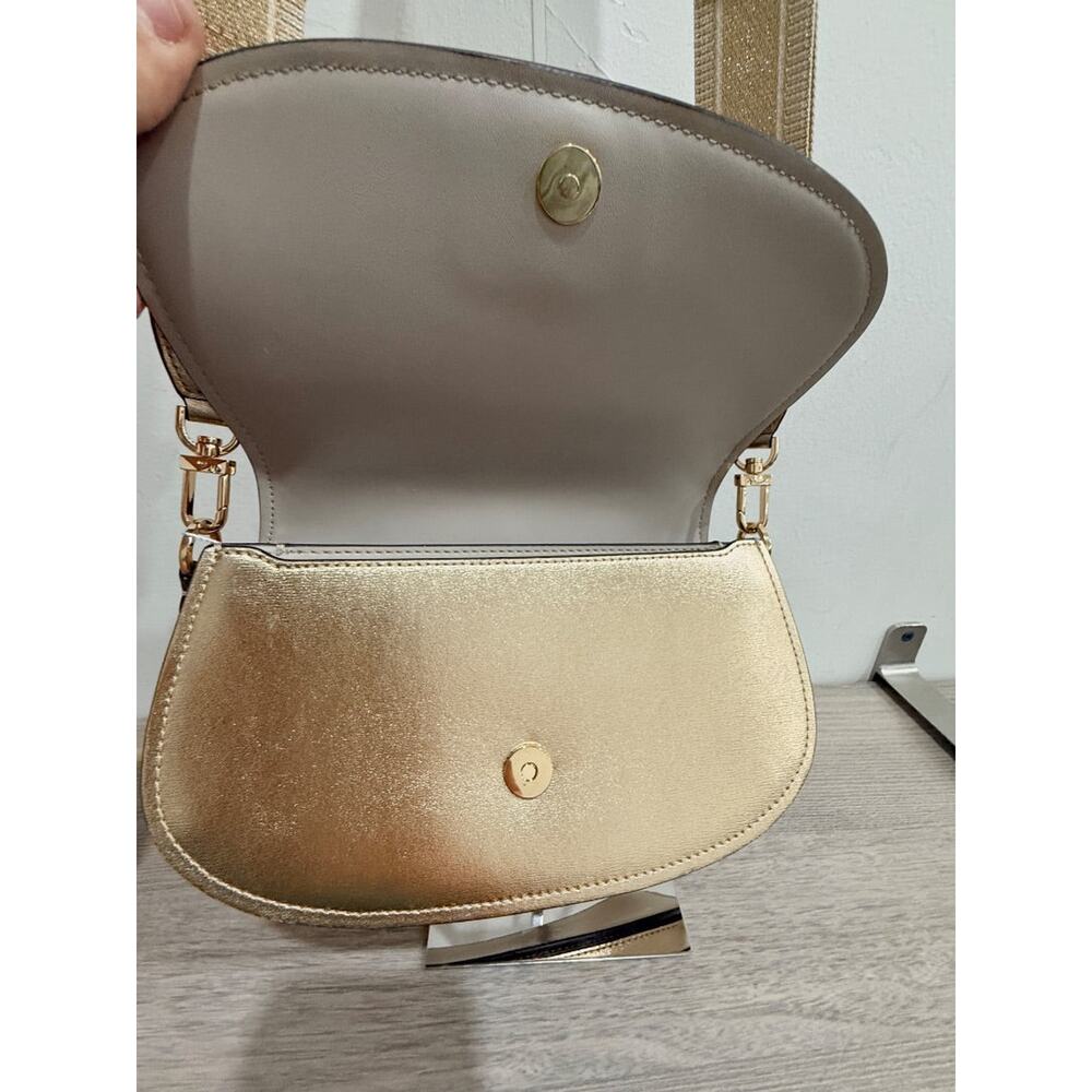 NWT Michael Michael Kors Mila Medium Metallic Leather Messenger Crossbody Bag - Picture 5 of 8